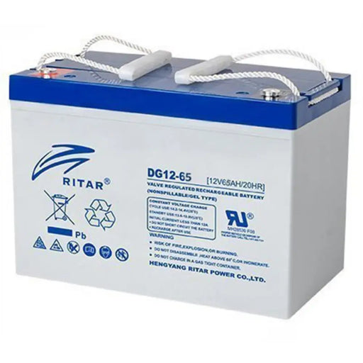 RITAR lead gel battery (DG12-65) 12V 65Ah 350 / 167 /182 mm F5/M8 / F11/M6 For solar systems - Батерии за UPS и