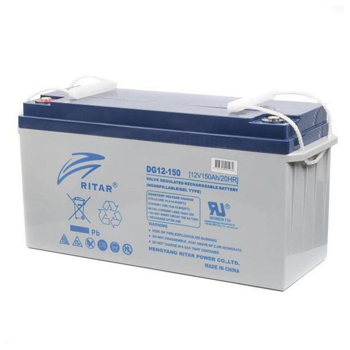 RITAR lead gel battery (DG12-150), 12V, 150Ah, F12/M8, For solar systems