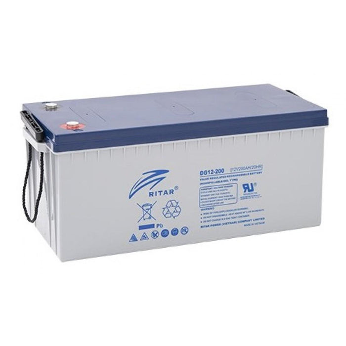RITAR lead gel battery (DG12-200), 12V, 200Ah, 522 /240/ 219 mm, F10/M8