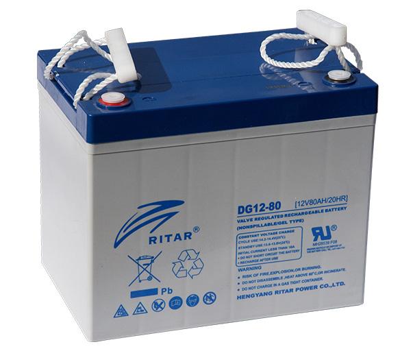RITAR lead gel battery (DG12-80), 12V, 80Ah, F15/M6 / F11/M6, For solar systems