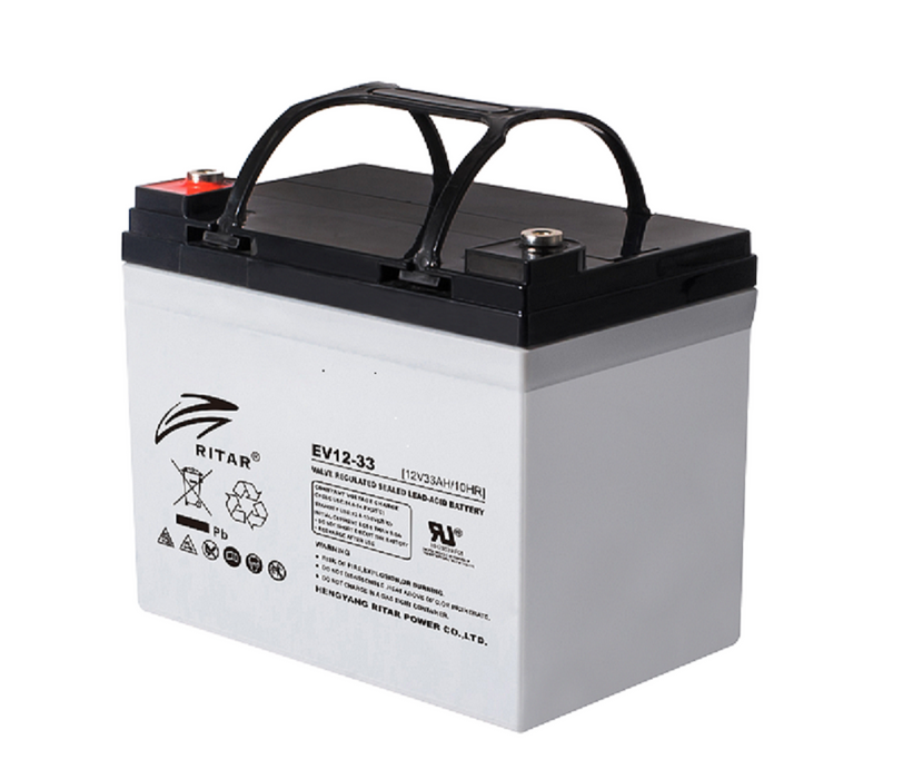 RITAR Lead Acid Battery (EV12-33), 12V, 33 Ah, GEL, 195/ 130/ 160 mm
