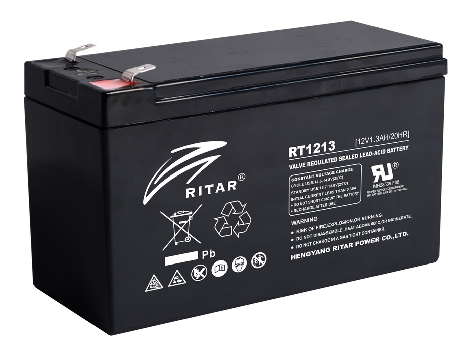 RITAR lead battery (RT1213), 12V, 1.3Ah, AGM, 98/ 43.5/ 53 mm