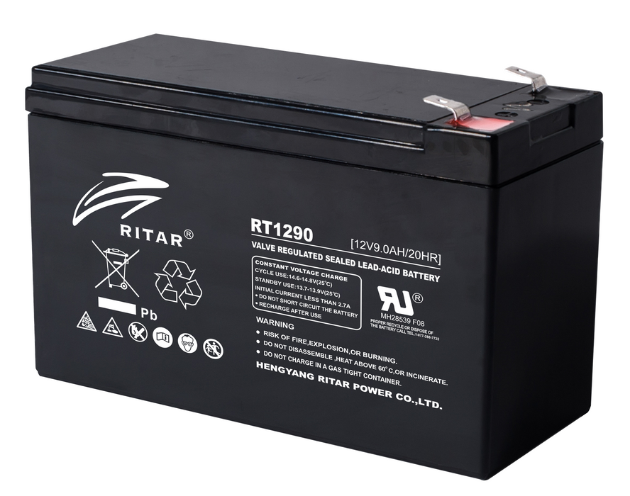 RITAR lead battery, (RT1290) AGM, 12V, 9Ah, 151/ 65/ 94 mm, Terminal2