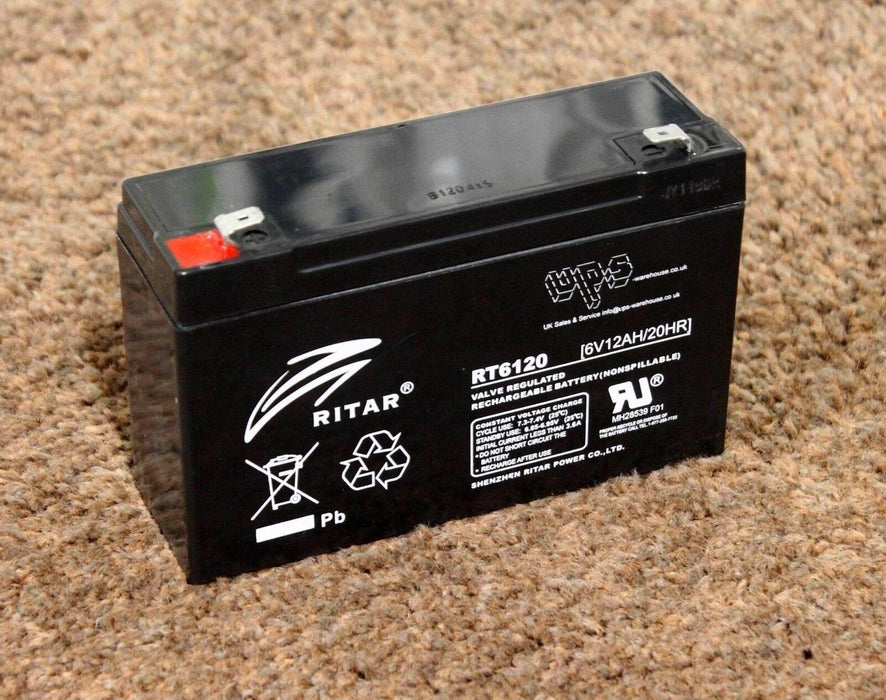 RITAR lead battery, (RT6120) AGM, 6V, 12Ah, 150 /50 /93 mm, Terminal1