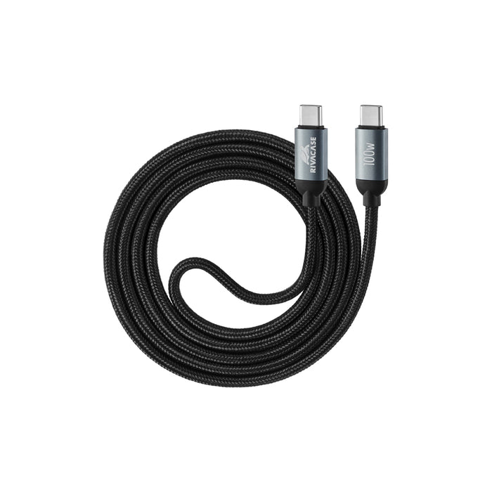Cable RIVACASE USB-C 2.1 m 100W PS6115 BK21