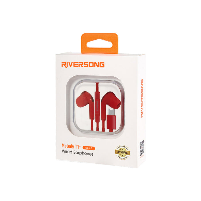 Stereo headphones RIVERSONG MELODY T1+ TYPE-C RD