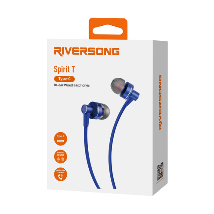 Stereo headphones RIVERSONG SPIRIT T+ TYPE-C BL