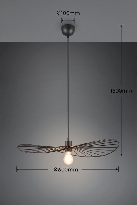 CHAPEAU PENDANT 1XE27 METAL BLACK RL