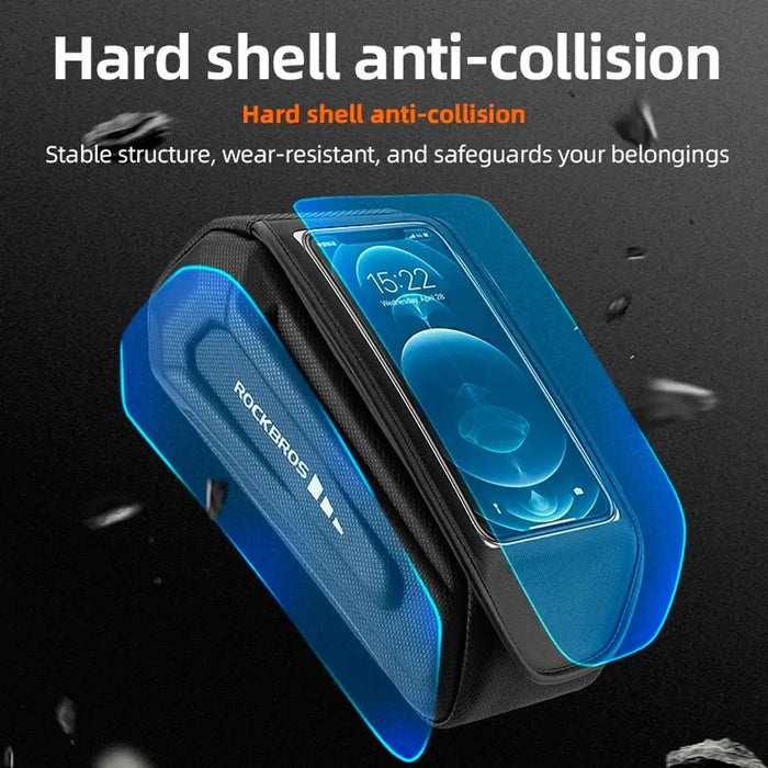 Rockbros 30120064001 waterproof frame bicycle bag with phone cover - black - Sport products<<<HurtelXML&&&Bags