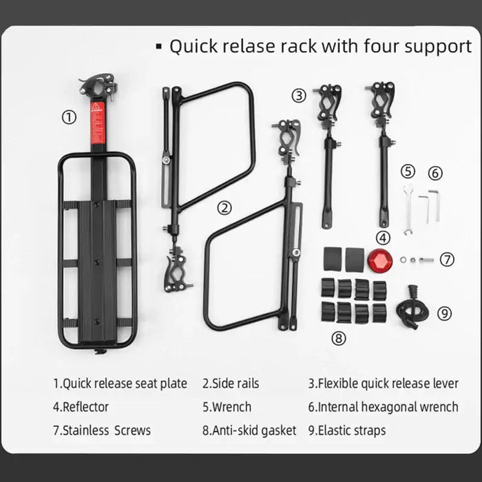 Rockbros 33210004001 bicycle rack with shelf - black - Sport products<<<HurtelXML&&&Racks and trunksSIR-BAG<<<Bicycles