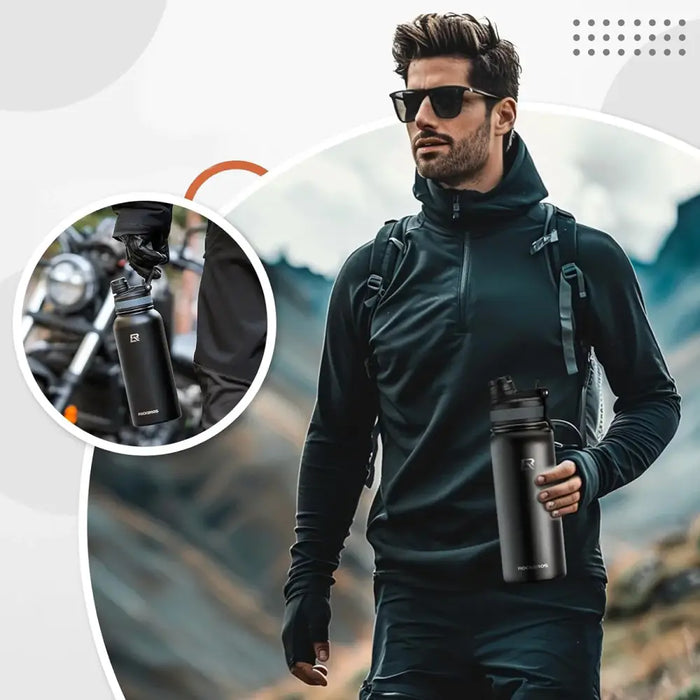 Rockbros 35210029001 thermal bottle for bicycle drinks 550 ml - black - Sport products<<<HurtelXML