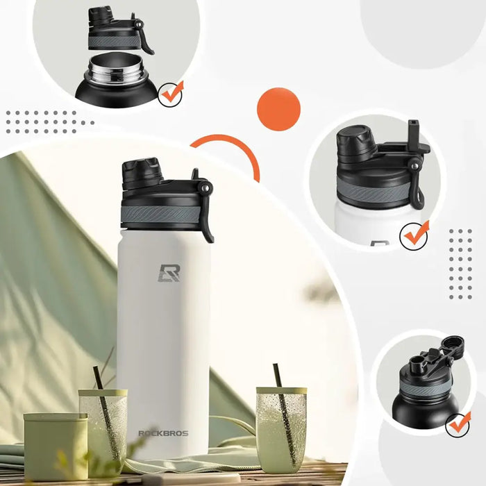 Rockbros 35210029006 thermal bicycle bottle for drinks 650 ml - white - Sport products<<<HurtelXML