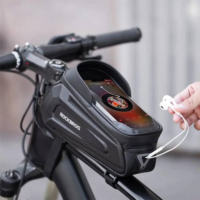 Rockbros B68 bicycle bag for armored frame with phone pocket and cover 1.7l - black - Sport products<<<HurtelXML&&&Bags