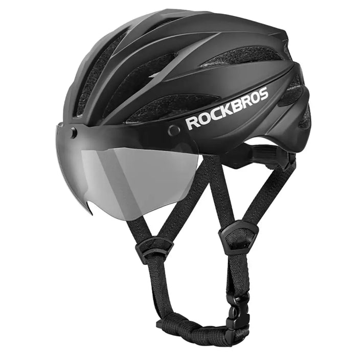 Rockbros Bike Helmet with Visor Detachable UV Protective Goggles Unisex - Green - Sport products<<<HurtelXML
