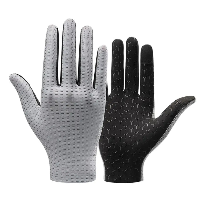 Rockbros Breathable Full Finger Cycling Gloves Size: L - Gray - Cycling gloves<<<HurtelXML