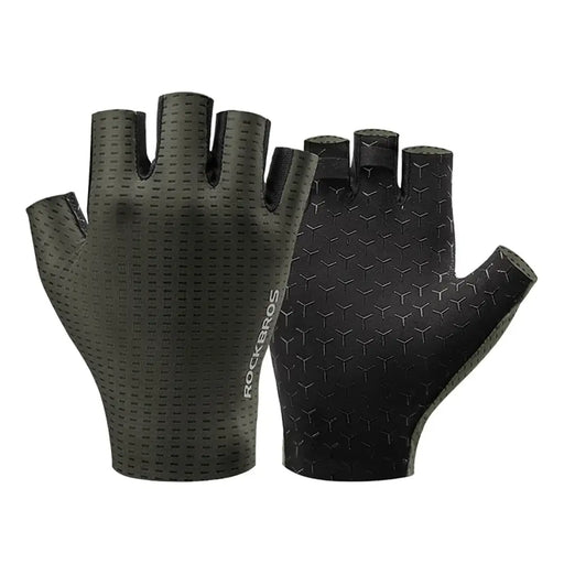 Rockbros Breathable Short Finger Cycling Gloves Size: M - Green - Cycling gloves<<<HurtelXML