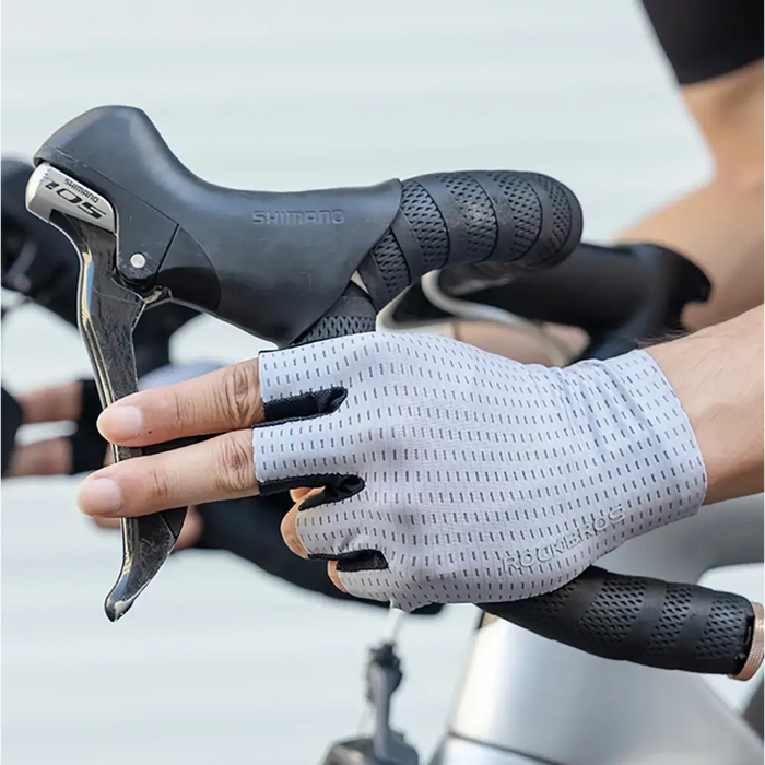 Rockbros Breathable Short Finger Cycling Gloves Size: XXL - Gray - Cycling gloves<<<HurtelXML