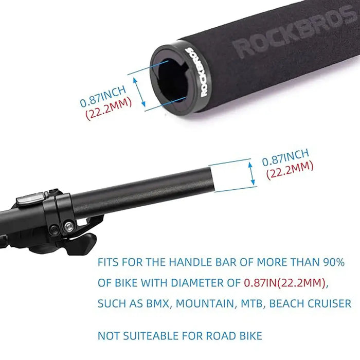 Rockbros BT1001BKBK sponge bicycle handlebar grips - black - Sport products<<<HurtelXML&&&HandlesSIR-UCH<<<Bicycles