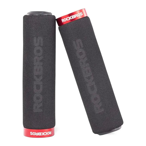 Rockbros BT1001BKRD sponge bicycle handlebar grips - black and red - Sport