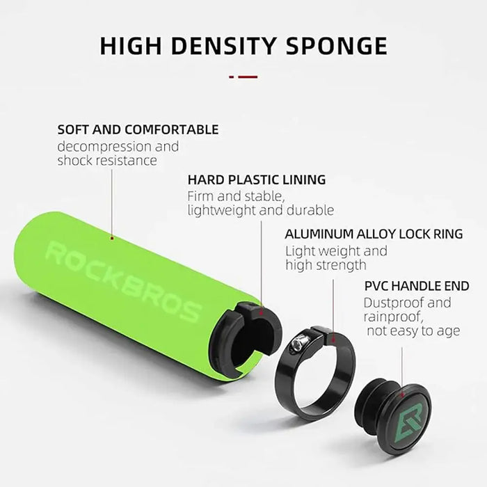 Rockbros BT1001GNBK sponge bicycle handlebar grips - green and black - Sport products<<<HurtelXML