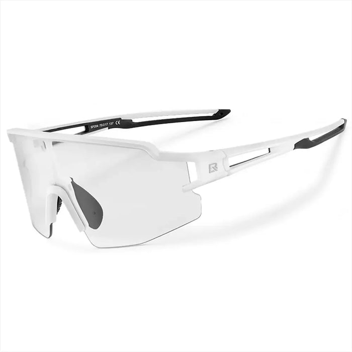 Rockbros Cycling Glasses Photochromic with UV Protection and Corrective Insert - White - Sport