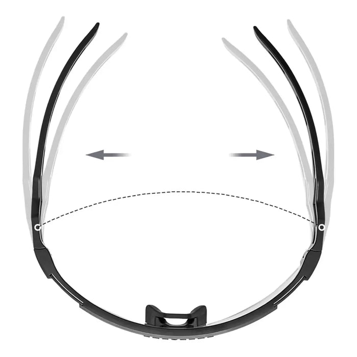 Rockbros Cycling Glasses Photochromic with UV Protection and Corrective Insert - Transparent Black - Sport