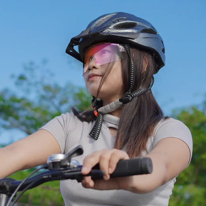 Rockbros Cycling Glasses Photochromic with UV Protection and Corrective Insert Clear - Purple - Sport