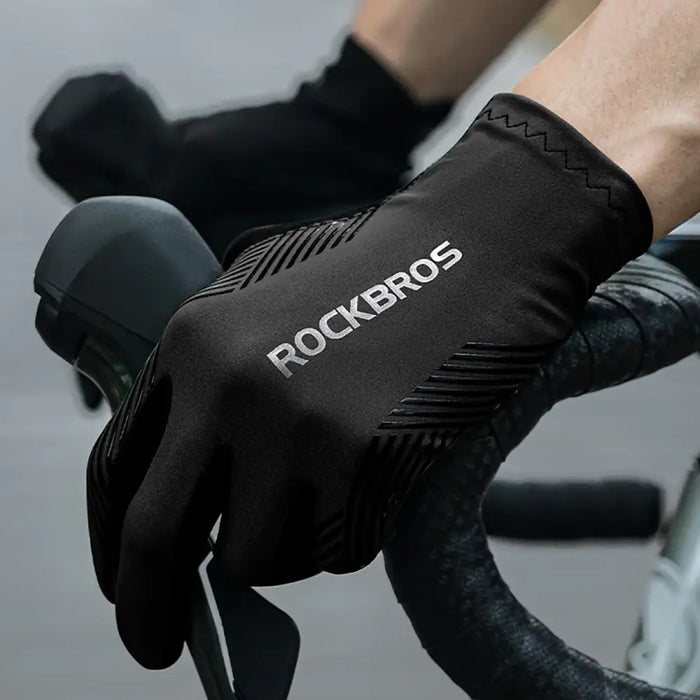 Rockbros cycling gloves spring/summer/autumn full size: L - black - Cycling gloves<<<HurtelXML