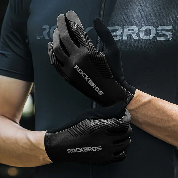 Rockbros cycling gloves spring/summer/autumn full size: M - black - Cycling gloves<<<HurtelXML