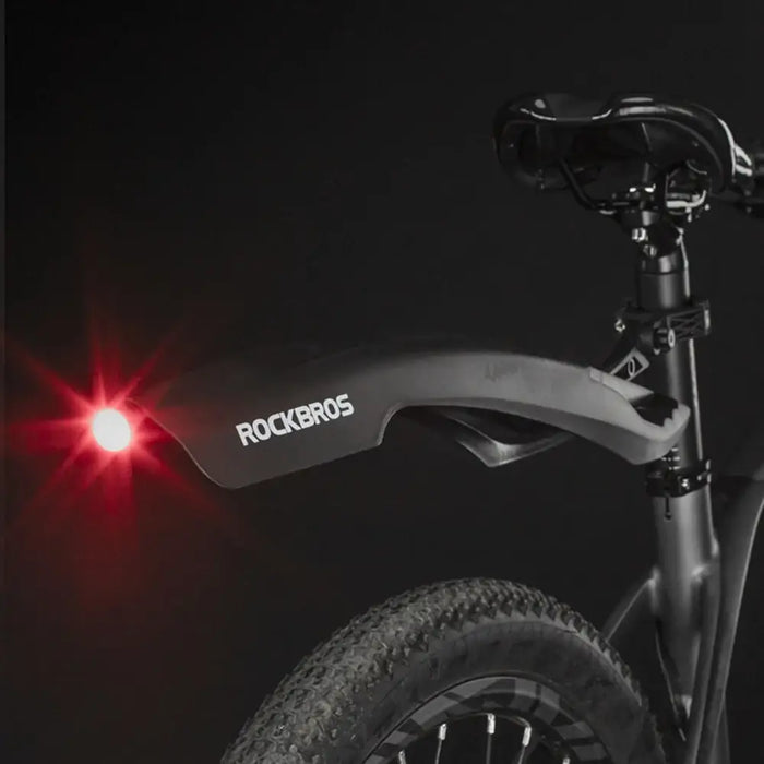 Rockbros DNB8001 mudguard with red LED light - black - Sport products<<<HurtelXML&&&MudguardsSIR-BLO<<<Bicycles