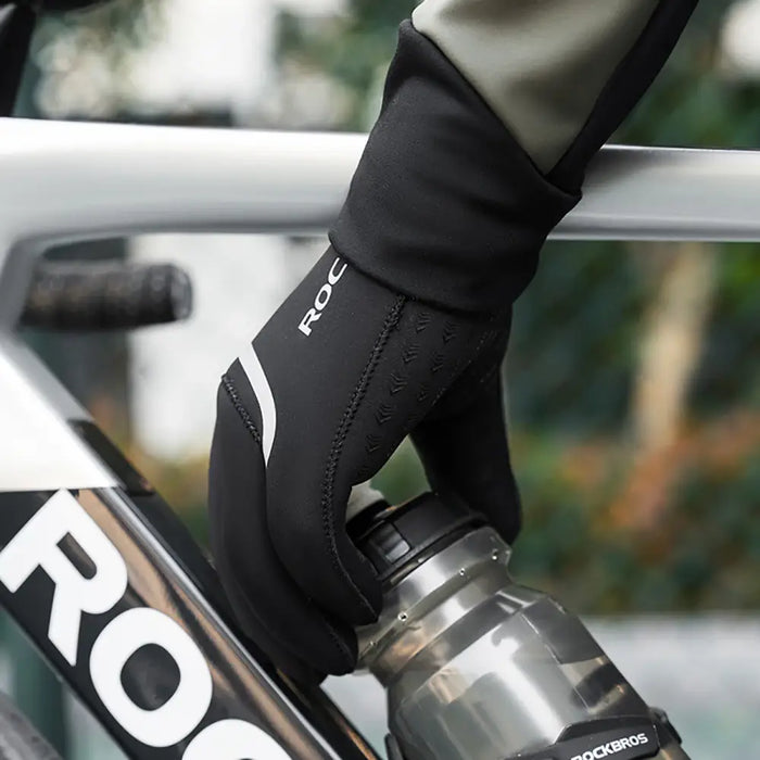 Rockbros full waterproof cycling gloves size: S/M - black - Cycling gloves<<<HurtelXML