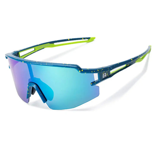 Rockbros Polarized Cycling Glasses with UV Protection and Corrective Insert Blue Lenses - Blue - Sport