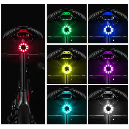 Rockbros Q1 Rear Bike Light 7 Color LED + USB-C - USB-A Cable - Black - Sport products<<<HurtelXML