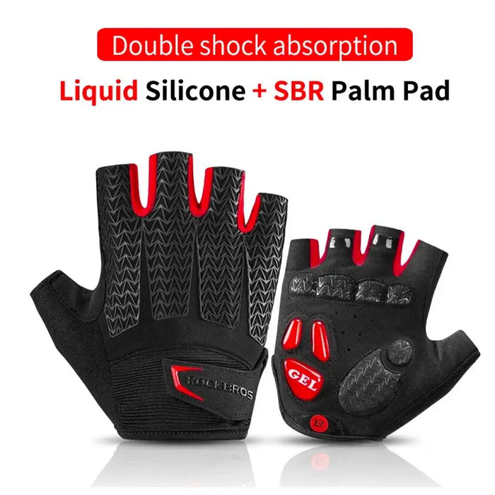 Rockbros S169BR L cycling gloves with gel inserts - black and red - Cycling gloves<<<HurtelXML