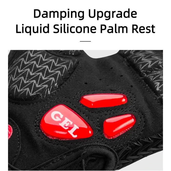 Rockbros S169BR M cycling gloves with gel inserts - black and red - Cycling gloves<<<HurtelXML