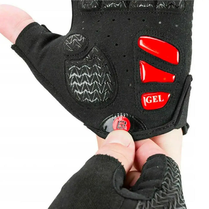 Rockbros S169BR M cycling gloves with gel inserts - black and red - Cycling gloves<<<HurtelXML
