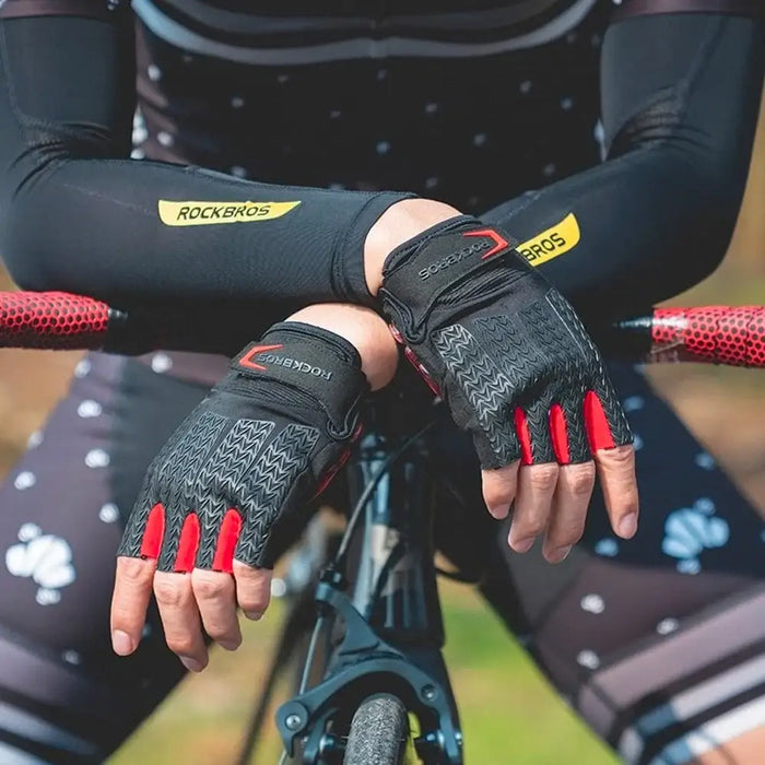 Rockbros S169BR XL cycling gloves with gel inserts - black and red - Cycling gloves<<<HurtelXML