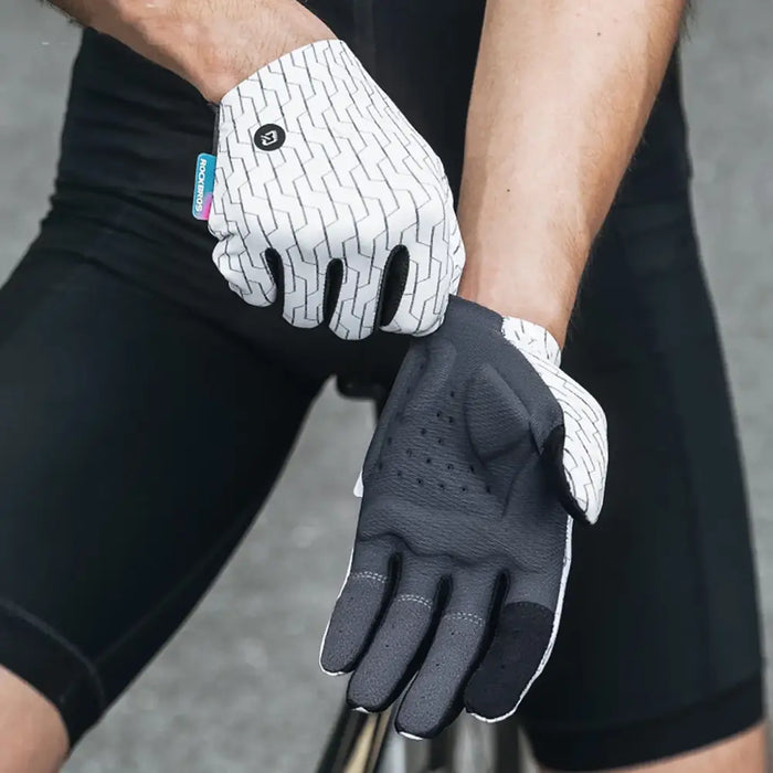 Rockbros sports gloves full spring-summer size S - white and black - Cycling gloves<<<HurtelXML