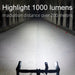 Rockbros V9M-1000 front bicycle light 1000lm - black - Sport products<<<HurtelXML