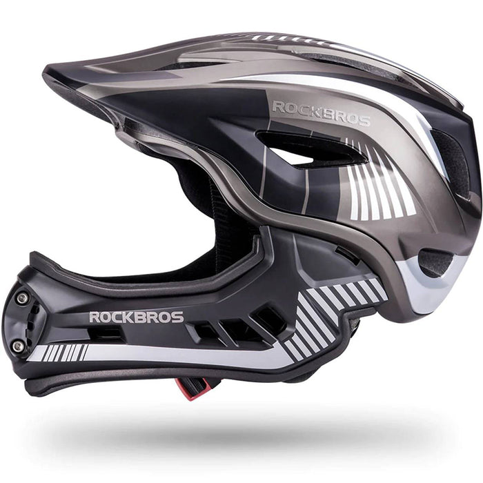 Rockbros TT-32SBTG-S Children's Bike Helmet with Detachable Chin Size S - Gray