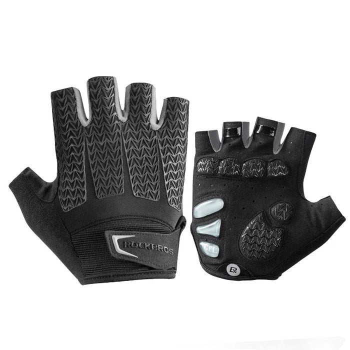 Rockbros S169BGR XXL cycling gloves with gel inserts - gray