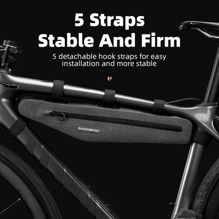 Rockbros AS-052 waterproof bicycle bag for frame - gray