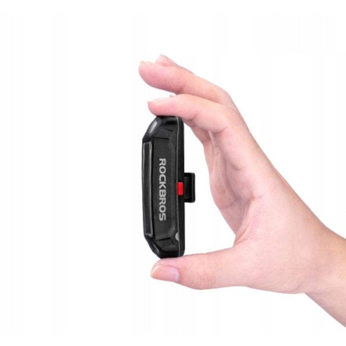 Rockbros A54BK Rear Bike Light + Micro USB - USB-A Cable - Black