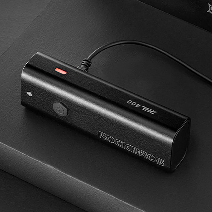 Rockbros 24310006001 Front Bike Light 400 lm + Micro USB Cable - USB-A - Black