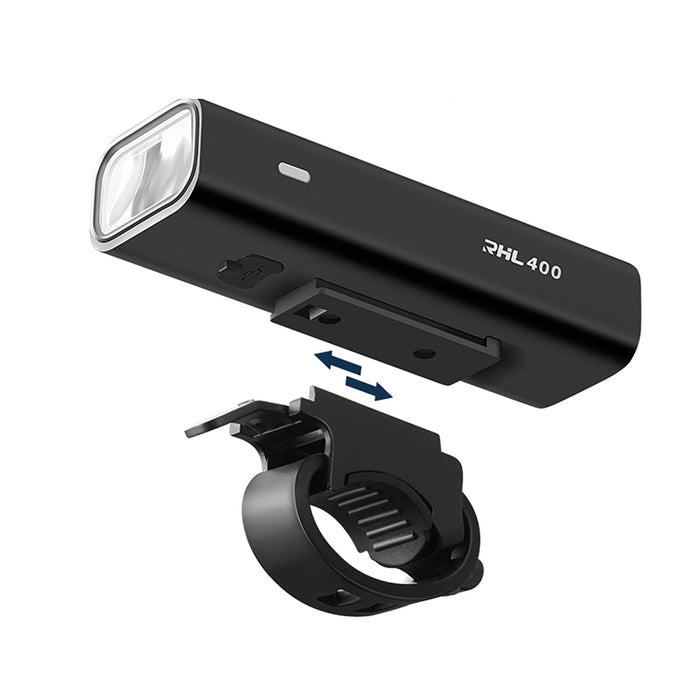 Rockbros 24310006001 Front Bike Light 400 lm + Micro USB Cable - USB-A - Black