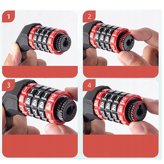 Rockbros RKS507-1BK bicycle lock with combination 1.8 m - black