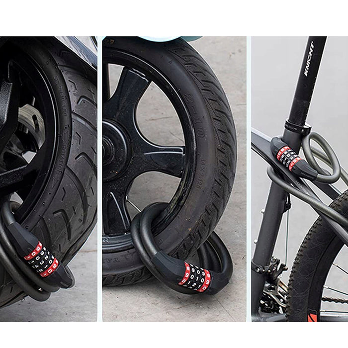 Rockbros RKS507-1BK bicycle lock with combination 1.8 m - black