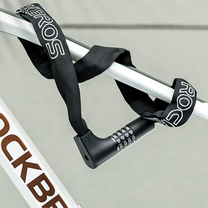 Rockbros 3230002001 bicycle lock with combination and key - black