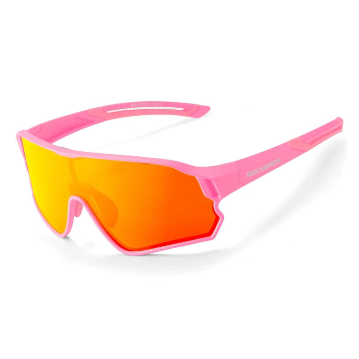 Rockbros 14110009004 polarized cycling glasses for children 8-14 years old - pink