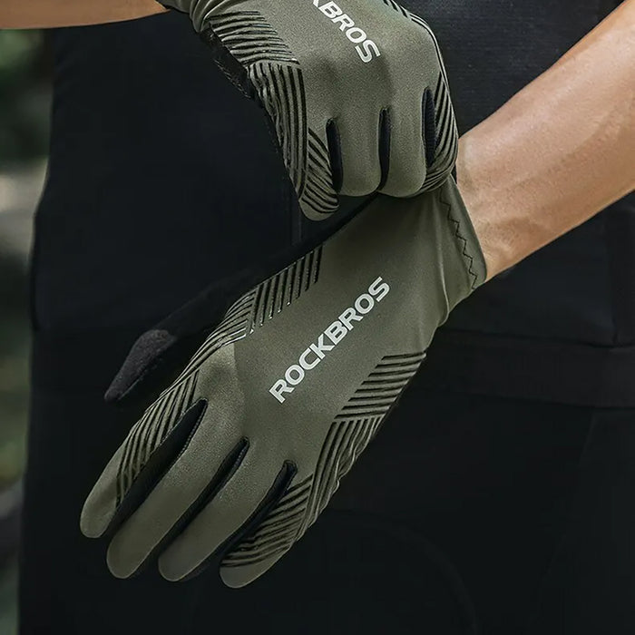 Rockbros 16110006002 shock-absorbing cycling gloves size M - green and black